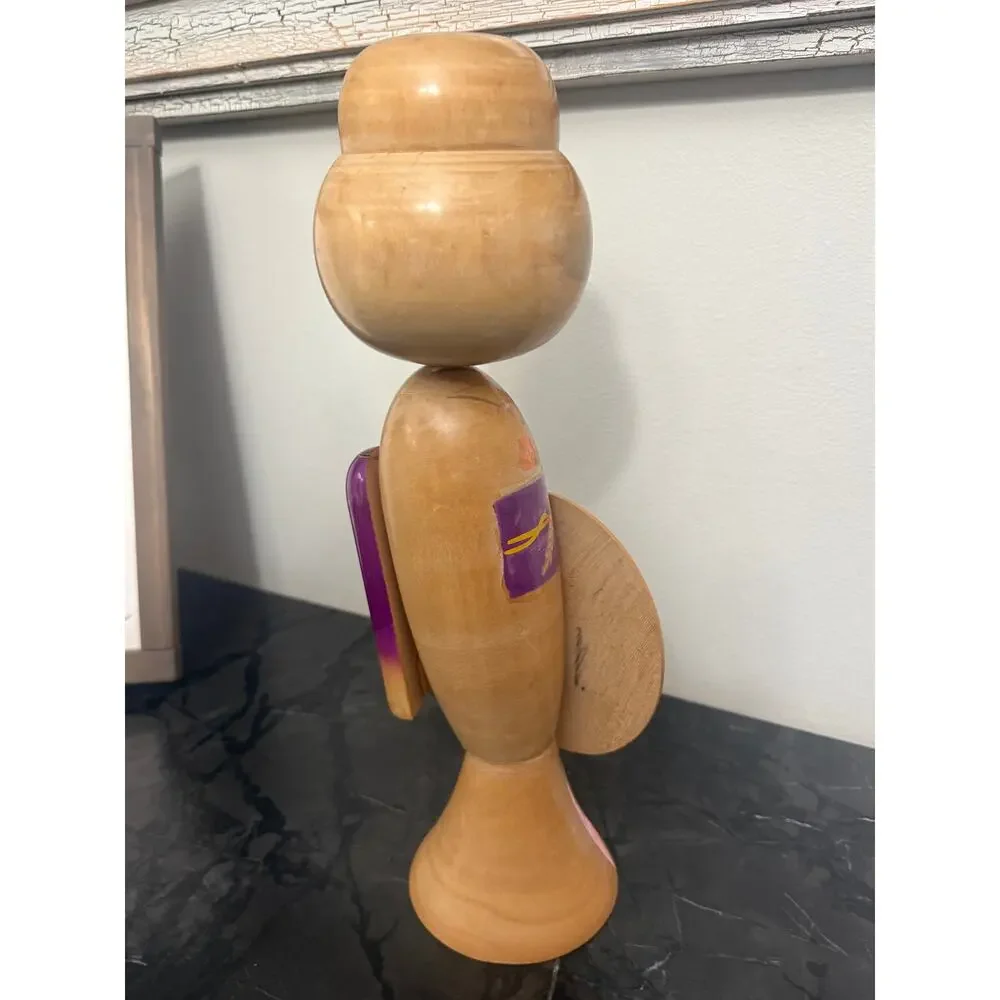 Vintage Sadao Kishi 16” Sosaku Kokeshi Doll Signed Umbrella Japan